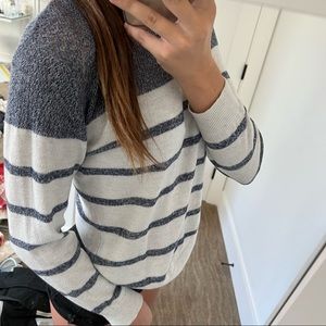 Girls Long Sleeve Shirt With Blue Stripes And Soft Fabric